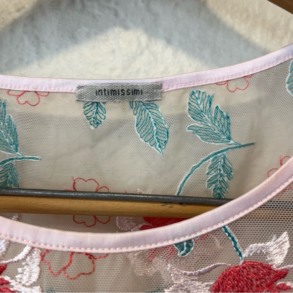 INTIMISSIMI Top Sheer Mesh Embroidered Floral Cropped Medium M - Picture 4 of 10